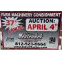 37th Annual Farm Machinery Auction on April 4th at 9:00 AM