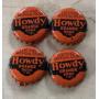 (4 COUNT)VINTAGE SODA BOTTLE CAP-HOWDY/ORANGE