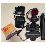 PENTAX CAMERA W.ASSORTED ACCESSORIES-CHECK OUT THE
