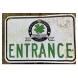 ALUMINUM STREET/ROAD SIGN-"ENTRANCE"