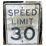 ALUMINUM STREET/ROAD SIGN-"SPEED LIMIT 30"