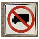 ALUMINUM STREET/ROAD SIGN-"NO LARGE TRUCKS"