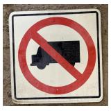 ALUMINUM STREET/ROAD SIGN-"NO LARGE TRUCKS"