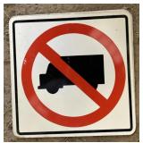 ALUMINUM STREET/ROAD SIGN-"NO LARGE TRUCKS"