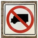 ALUMINUM STREET/ROAD SIGN-"NO LARGE TRUCKS"