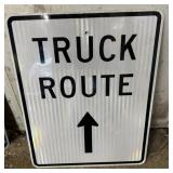 ALUMINUM STREET/ROAD SIGN-"TRUCK ROUTE"