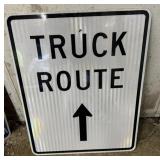 ALUMINUM STREET/ROAD SIGN-"TRUCK ROUTE"
