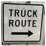 ALUMINUM STREET/ROAD SIGN-"TRUCK ROUTE ---->"