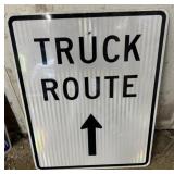 ALUMINUM STREET/ROAD SIGN-"TRUCK ROUTE"