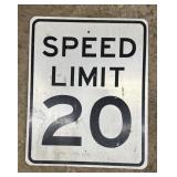 ALUMINUM STREET/ROAD SIGN-"SPEED LIMIT 20"