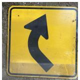 ALUMINUM STREET/ROAD SIGN-"CURVE ARROW"