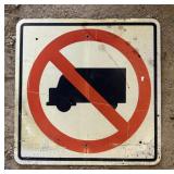 ALUMINUM STREET/ROAD SIGN-"NO LARGE TRUCKS"