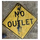 ALUMINUM STREET/ROAD SIGN-"NO OUTLET"