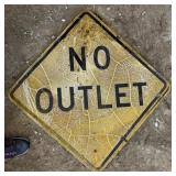 ALUMINUM STREET/ROAD SIGN-"NO OUTLET"