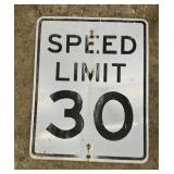 ALUMINUM STREET/ROAD SIGN-"SPEED LIMIT 30"