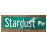 ALUMINUM STREET/ROAD SIGN-"STARDUST WAY"-TWO SIDED
