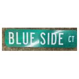 ALUMINUM STREET/ROAD SIGN-"BLUE SIDE CT"-TWO SIDED