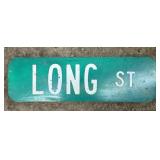 ALUMINUM STREET/ROAD SIGN-"LONG ST"-TWO SIDED