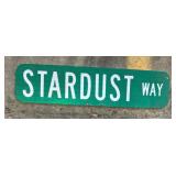 ALUMINUM STREET/ROAD SIGN-"STARDUST WAY"-TWO SIDED