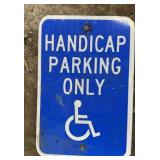 ALUMINUM STREET/ROAD SIGN-"HANDICAP PARKING ONLY"