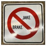 ALUMINUM STREET/ROAD SIGN-"NO JAKE BRAKE"