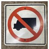 ALUMINUM STREET/ROAD SIGN-"NO LARGE TRUCKS"