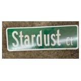 ALUMINUM STREET/ROAD SIGN-"STARDUST CT"-TWO SIDED