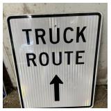 ALUMINUM STREET/ROAD SIGN-"TRUCK ROUTE"