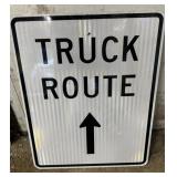 ALUMINUM STREET/ROAD SIGN-"TRUCK ROUTE"