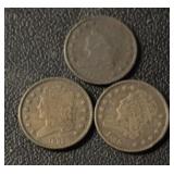 (3)U.S.A. "LARGE" HALF CENTS-CHECK OUT THE PIC
