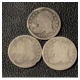 (3)BUST DIMES (90% SILVER)-CHECK OUT THE PIC