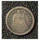 1883 SEATED LIBERTY HALF DIME (90% SILVER)