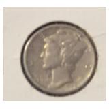 1945 MERCURY DIME (90% SILVER) (VG)