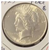 1923 PEACE SILVER DOLLAR (90% SILVER) (AU)
