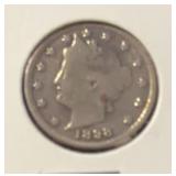 1888 LIBERTY V-NICKEL ***CLEANED***