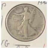 1917-P WLAKING LIBERTY HALF DOLLAR (90% SILVER)