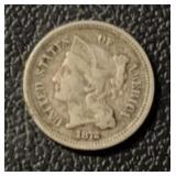 1872 "THREE-CENT" NICKEL
