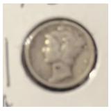 1937-D MERCURY DIME (90% SILVER) (VG)