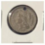 1868 THREE-CENT NICKEL ***W/HOLES***