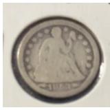1853 "ARROWS AT DATE" SEATED LIBERTY DIME (90%