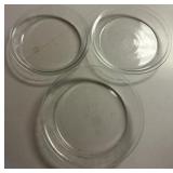 (3)PYREX GLASS PIE PLATES