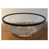 VINTAGE GLASS BOWL W/TOP RING