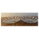 (2)GLASS PLATES-FLOWER PETAL DESIGN