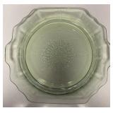 GREEN DEPRESSION GLASS-PLATE/APPROX. 13" DIAMETER