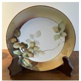VINTAGE DECOR PLATE W/HOLDER-APPROX. 10" DIAMETER