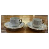 (2)VINTAGE CUP & SAUCER-"P&P" LIMOGES FRANCE