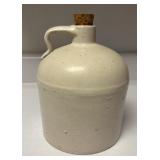 STONEWARE JUG W/CORK-APPROX. 8" TALL