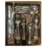 ITEMS FROM THE KITCHEN DRAWER-FLATWARE W/TRAY