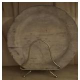 WOODEN PLATE W/WIRE HOLDER