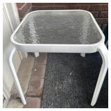 GLASS TOP PATIO ACCENT TABLE